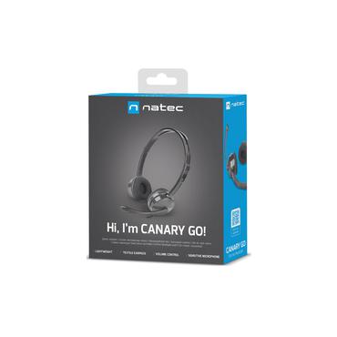 NATEC Canary Go Headset Ledningsført Kontor/Callcenter Sort