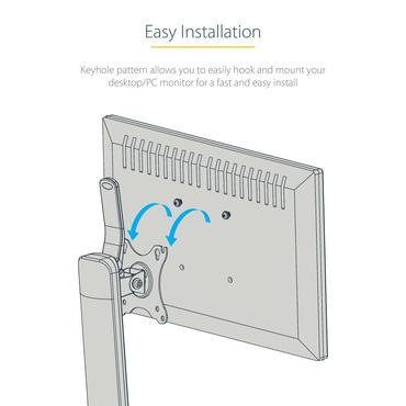 StarTech.com Free Standing Single Monitor Mount, Height Adjustable Monitor Stand, For VESA Mount Displays up to 32" (15lb/7kg), Ergonomic Monitor Stand for Desk, Tilt/Swivel/Rotate, Black - Universal Monitor Stand st&auml;ll - justerbar arm - f&ouml;r Bildsk&auml;rm - svart