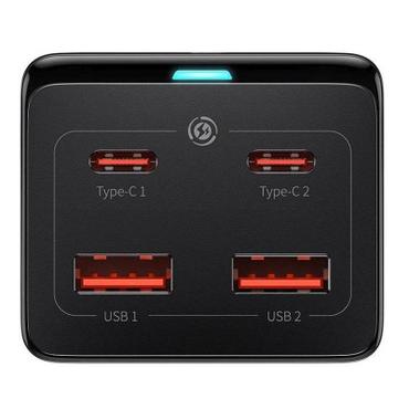 Ładowarka sieciowa / listwa zasilająca Baseus GaN3 Pro 2x USB + 2xUSB-C + AC, 100W (czarna)