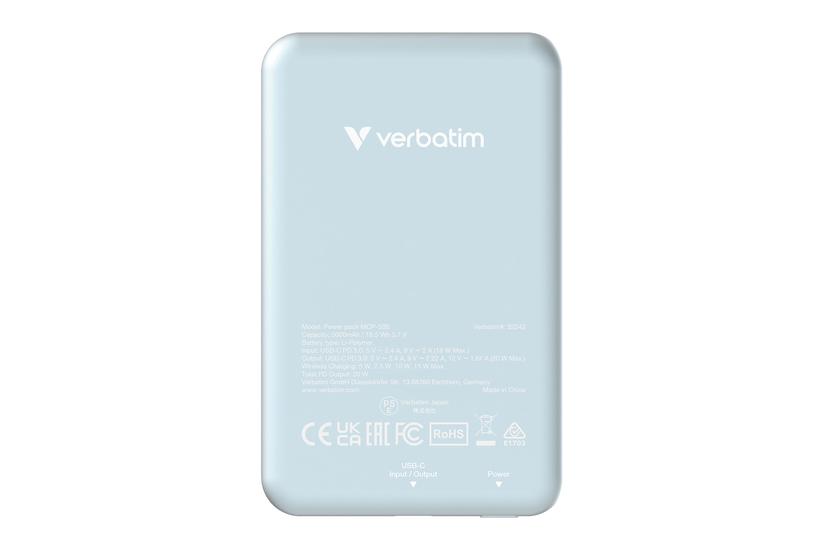 Verbatim Charge 'n' Go trådløs power bank - magnetisk montering - Li-pol - 24 pin USB-C - 20 Watt