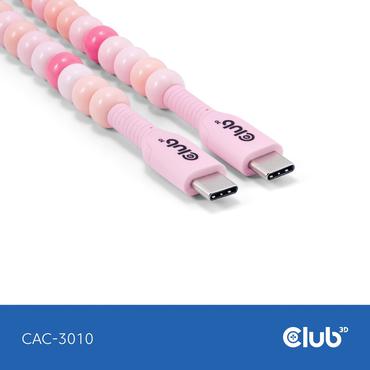 Club 3D - USB typ C-kabel - 24 pin USB-C till 24 pin USB-C - 2 m