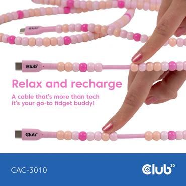 Club 3D - USB typ C-kabel - 24 pin USB-C till 24 pin USB-C - 2 m