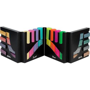 Faber-Castell - överstrykningspenna - superfluorescerande gul, orange, rosa, grön, vanilj, rosa, lila, turkos, precious green, magnifik blå, gloriously röd, glamourös guld, glänsande silver, pärlrosa, briljant rubin, skimrande violett (paket om 16)