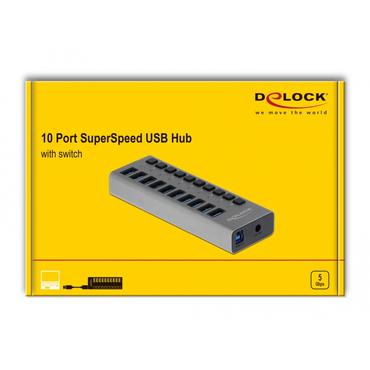 Delock - hub - 10 porte