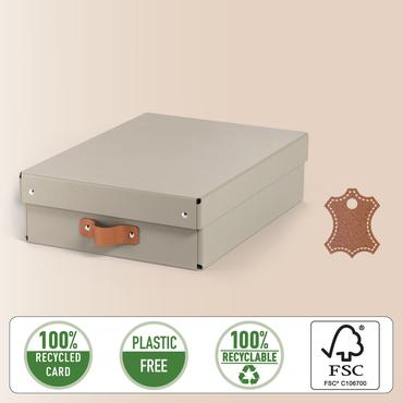 Leitz Puro opbevaringsboks med l&aring;g, medium, lav, 8 L, 100 % recirkuleret karton, pakke med 2 stk