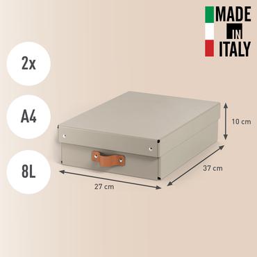 Leitz Puro opbevaringsboks med l&aring;g, medium, lav, 8 L, 100 % recirkuleret karton, pakke med 2 stk