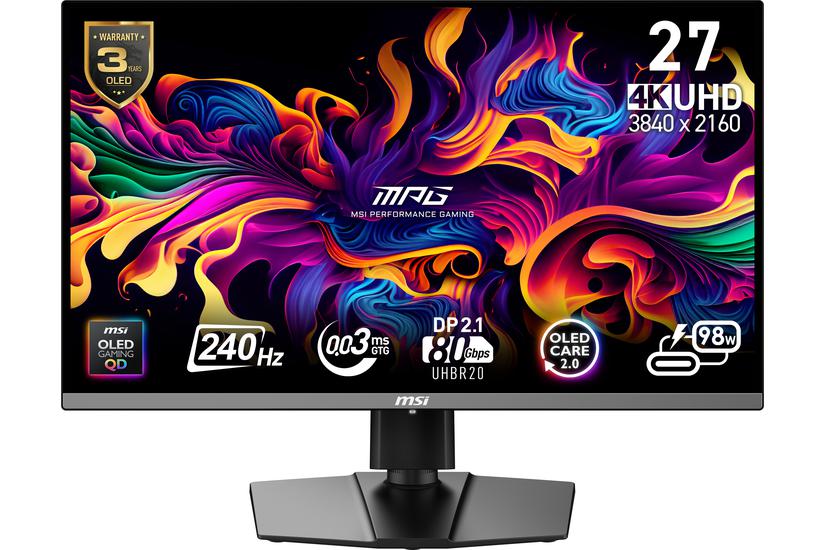 MSI MPG 272URX skärm - 27" - NVIDIA G-SYNC Compatible - 0,03ms - UHD 3840x2160 vid 240Hz