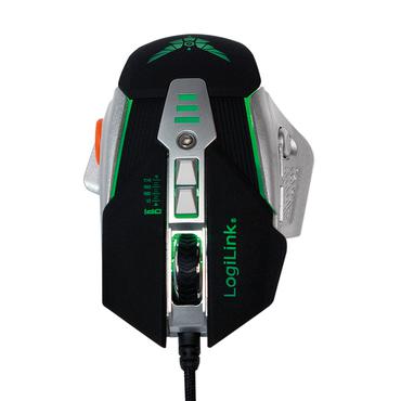 LogiLink Maus USB Gaming 8 Tasten 3200 dpi m. Gewichten &LED