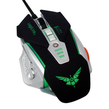 LogiLink Maus USB Gaming 8 Tasten 3200 dpi m. Gewichten &LED