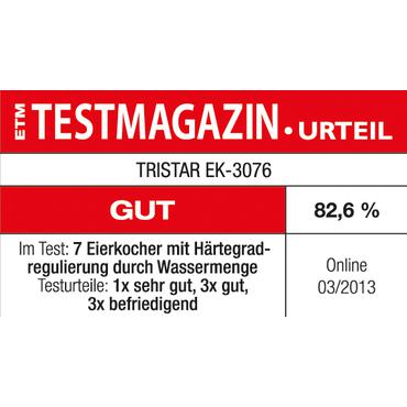 Tristar EK-3076 - æggekoger - rustfrit stål/sort
