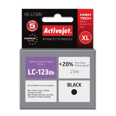 Activejet AB-123BN blæk (erstatning Brother LC123BK/121BK; Supreme; 15 ml; sort)