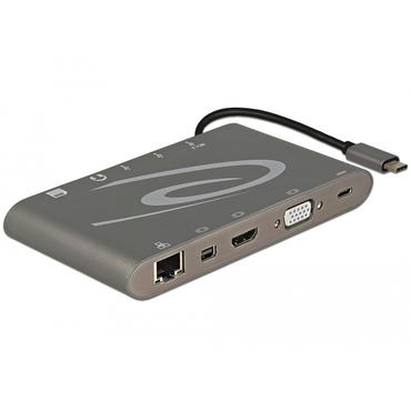 Delock USB Type-C 3.1 Docking Station 4K - dockingstation - USB-C 3.1 / Thunderbolt 3 - VGA, HDMI, Mini DP - 1GbE