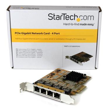StarTech.com PCIe Gigabit-nätverkskortadapter med 4 portar