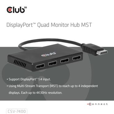 CLUB3D CSV-7400 video-splitter DisplayPort 4x DisplayPort