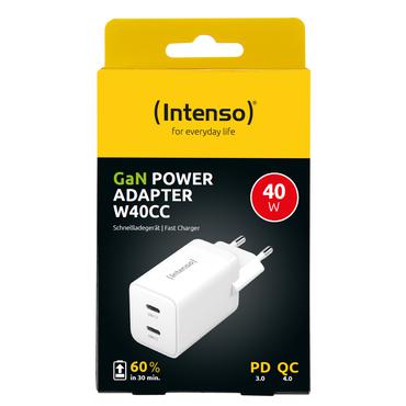 Intenso W40CC str&ouml;madapter - GaN - 24 pin USB-C - 40 Watt