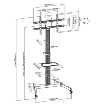 Equip 650630 tv-beslag 2,18 m (86") Sølv