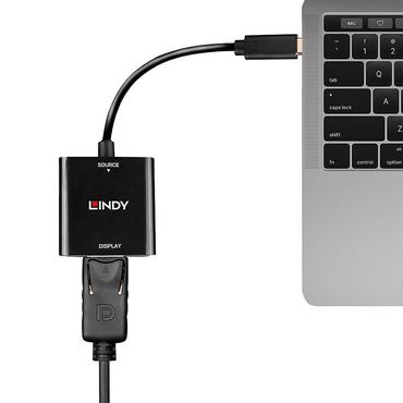 Lindy 43269 USB grafisk adapter 3840 x 2160 pixel Sort