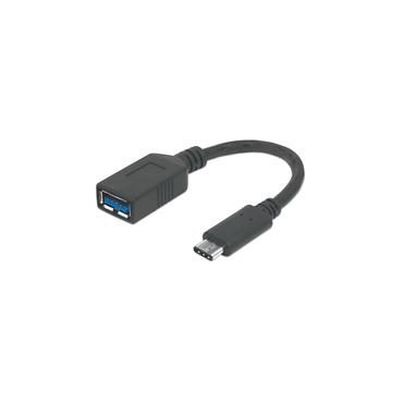 Manhattan 355285 USB-kabel USB 3.2 Gen 1 (3.1 Gen 1) 0,15 m USB C USB A Sort