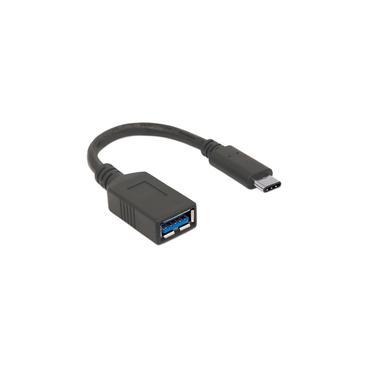 Manhattan 355285 USB-kabel USB 3.2 Gen 1 (3.1 Gen 1) 0,15 m USB C USB A Sort