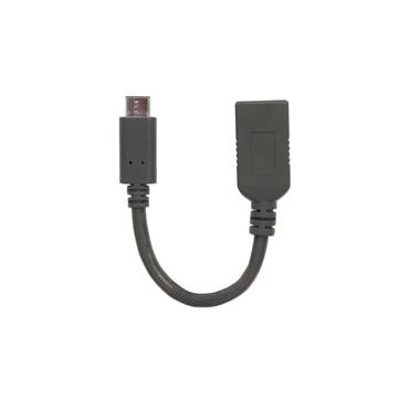 Manhattan 355285 USB-kabel USB 3.2 Gen 1 (3.1 Gen 1) 0,15 m USB C USB A Sort