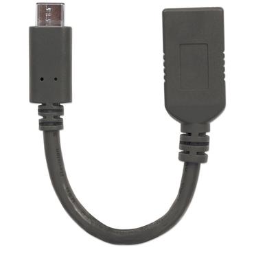 Manhattan 355285 USB-kabel USB 3.2 Gen 1 (3.1 Gen 1) 0,15 m USB C USB A Sort