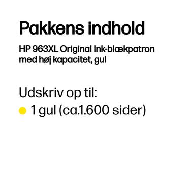 HP 963XL Original Ink-blækpatron med høj kapacitet, gul