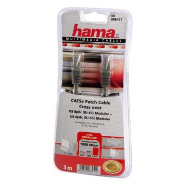 Hama CAT 5e netv&aelig;rkskabel Gr&aring; 3 m Cat5e