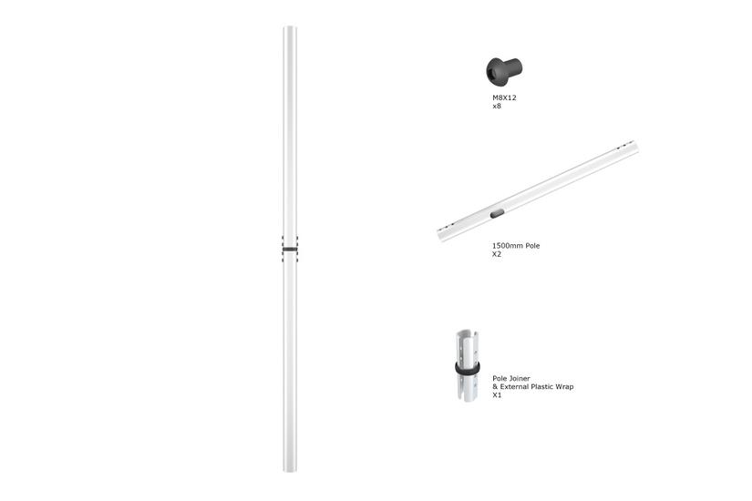 Multibrackets PRO monteringskomponent - f&ouml;r videov&auml;gg - krom