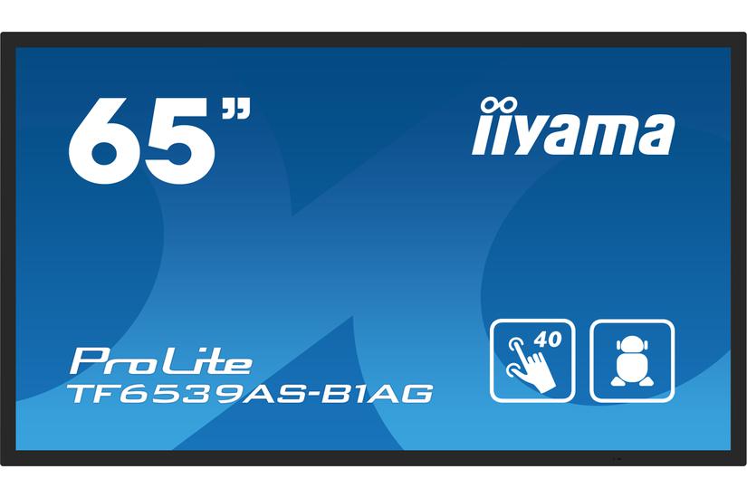 iiyama ProLite TF6539AS-B1AG 65" Klass (64.5" visbar) LED-bakgrundsbelyst LCD-skärm - 4K - för digital skyltning