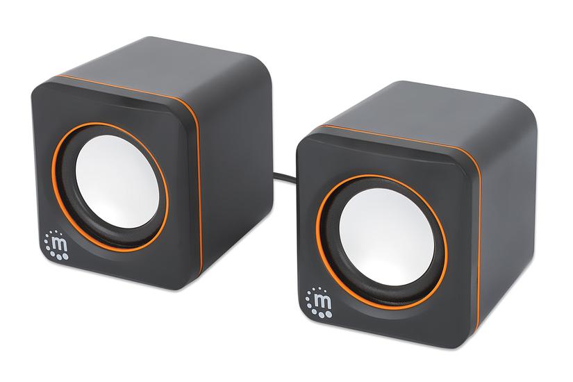 MANHATTAN USB-Lautsprecher - 2600 Series schwarz/orange
