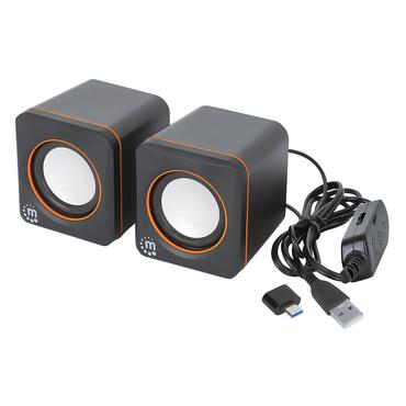 MANHATTAN USB-Lautsprecher - 2600 Series schwarz/orange