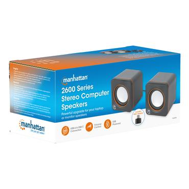 MANHATTAN USB-Lautsprecher - 2600 Series schwarz/orange