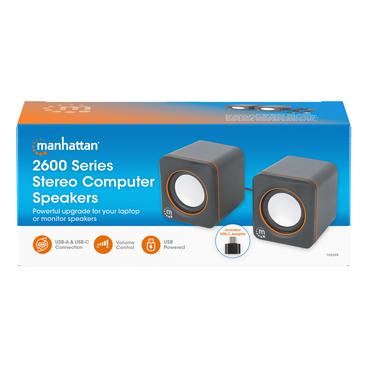 MANHATTAN USB-Lautsprecher - 2600 Series schwarz/orange