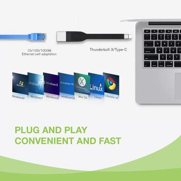 Techly ICOC USBC-RJ45 netværkskabel Sort 0,144 m