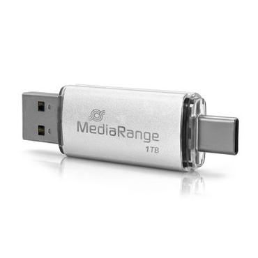 MediaRange MR941-1 USB-nøgle 1 TB USB Type-A / USB Type-C 3.2 Gen 1 (3.1 Gen 1) Sølv