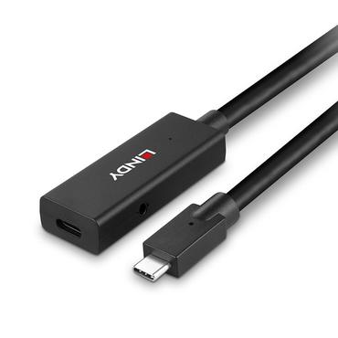 Lindy 43364 USB-kabel USB 3.2 Gen 2 (3.1 Gen 2) 5 m USB C Sort