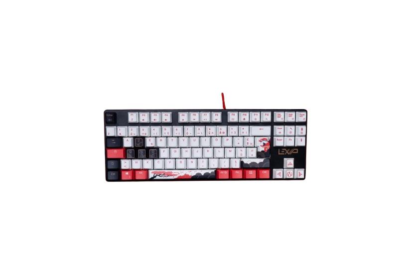 Lexip Master tastatur Mus inkluderet Spil USB AZERTY Fransk Sort, Guld, Rød, Hvid