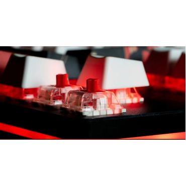 Lexip Master tastatur Mus inkluderet Spil USB AZERTY Fransk Sort, Guld, Rød, Hvid