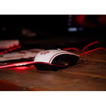 Lexip Master tastatur Mus inkluderet Spil USB AZERTY Fransk Sort, Guld, Rød, Hvid