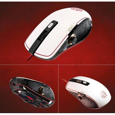 Lexip Master tastatur Mus inkluderet Spil USB AZERTY Fransk Sort, Guld, Rød, Hvid