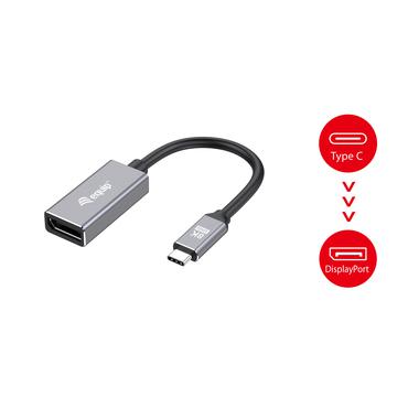 Equip 133493 videokabel adapter 0,15 m USB Type-C DisplayPort Sort, Gr&aring;