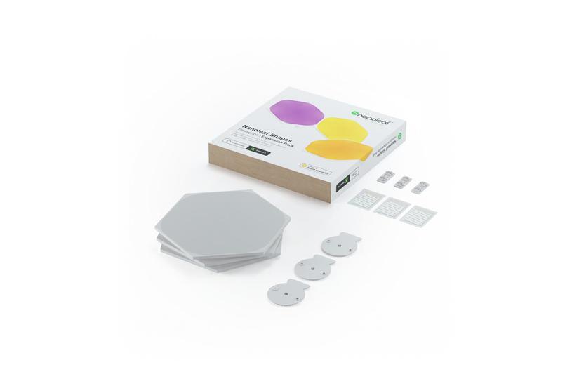 Nanoleaf Shapes Expansion pack - tr&aring;dl&ouml;s belysningsupps&auml;ttning - LED x 3 - 16 miljoner f&auml;rger - 1200-6500 K - sexh&ouml;rning