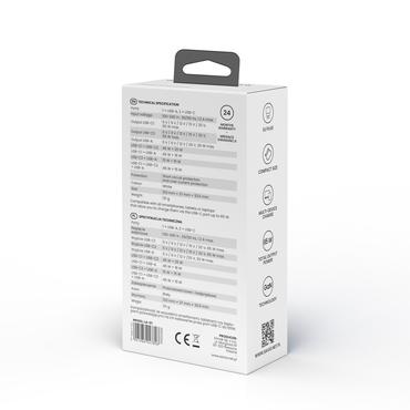 SAVIO LA-07 Ładowarka Sieciowa GaN 65W Biała