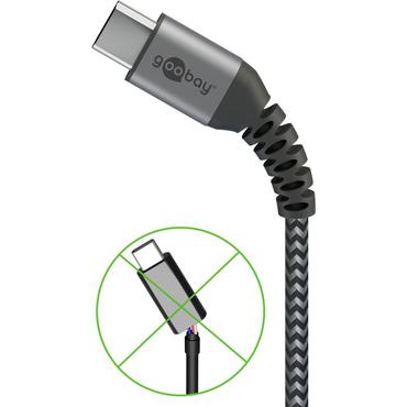 Goobay 49295 USB-kabel USB 2.0 0,5 m USB C USB A Sort, Gr&aring;