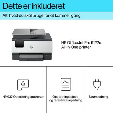 HP OfficeJet Pro 9122e Trådløst All-in-One Farve Printer, Instant Ink; 2-sidet printning