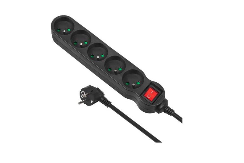 Maclean MCE184 stikd&aring;se 3 m 5 AC stikkontakt(er) Indend&oslash;rs Sort