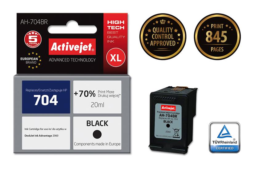 Activejet AH-704BR bl&aelig;k (erstatning HP 704 CN692AE; Premium; 20 ml; sort)