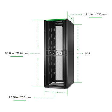 APC NetShelter SX Gen 2 - rack - 2124 H x 750 B x 1070 D mm, med sidor - 42U - TAA-kompatibel