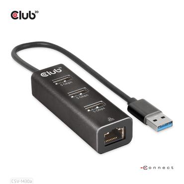 CLUB3D CSV-1430a Ledningsf&oslash;rt USB 3.2 Gen 1 (3.1 Gen 1) Type-A Sort