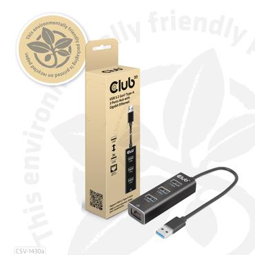 CLUB3D CSV-1430a Ledningsf&oslash;rt USB 3.2 Gen 1 (3.1 Gen 1) Type-A Sort